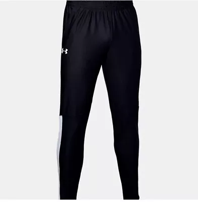 Under Armour Jogger Pants Men's 2XL Black White UA Sport Sweat Wick Texture Knit • $25.99