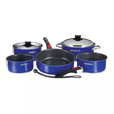 Magma Nestable 10-Piece SS Cobalt Blue Induction Cookware #A10-366-CB-2-IN • $369.99