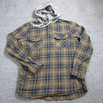 Vans Johnny Layton Hoodie Mens Large Henley Pullover Plaid Skate • $29.99