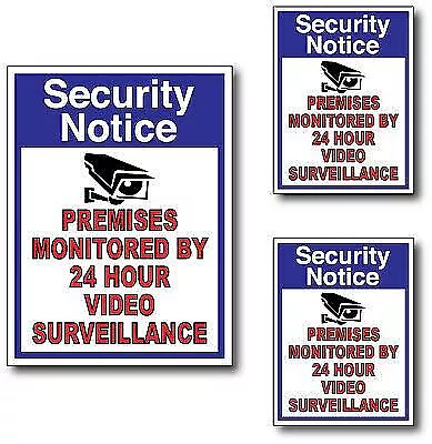 3 CCTV VIDEO SURVEILLANCE Security Burglar Alarm Decal  Warning Sticker Signs  • $4.29