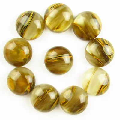 10Pcs 16x6mm Volcano Cherry Quartz Round Cab Cabochon Q12485 • $12.44