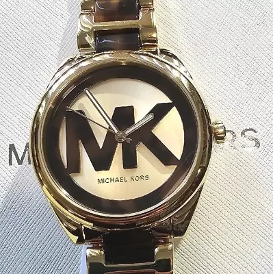 Michael Kors Janelle Watch With 42mm MK Logo Face & 2 Tone Bracelet. • $89