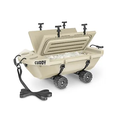 CUDDY Crawler Cooler With Wheels – 40 QT Amphibious Floating Cooler And Dr • $381.03