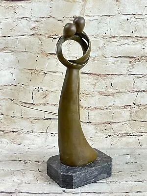 Unique Mid-Century Modern Art Kissing Couple Bronze Sculpture | Handmade Collect • $179