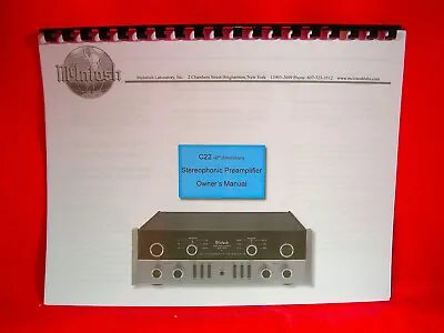 One Brand New Copy Of Mcintosh C22 Preamplifier 60th Anniversary Owner’s Manual • $26.95