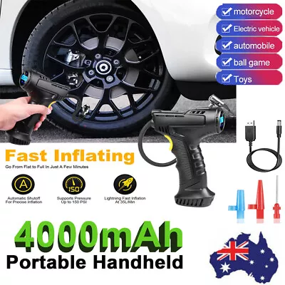 Cordless Car Tire Inflator Handheld LCD Digital Air Compressor Pump Rechargeable • $26.98