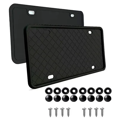 2pcs Universal Silicone License Plate Tag Holder Mounting Kit Front Rear Bracket • $26.81
