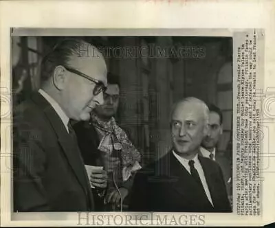 1958 Press Photo Pierre Pflimlin And Guy Mollet Leave Elysee Palace In Paris • $19.99