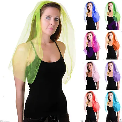 New Ladies Net Veil On Hair Band-hen’s Head Dress-for Fancy Dress And Hen Nights • £2.99