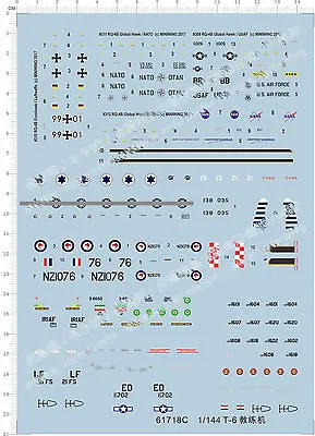 1/144 T-6 Training Aircraft  RQ-4B Model Kit Water Decal • $10.58