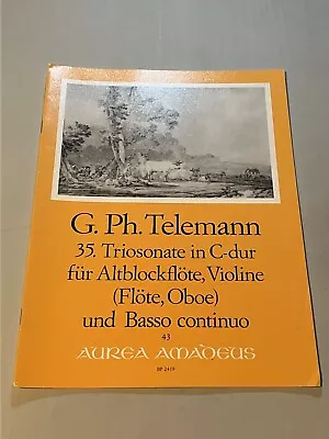 G Ph Telemann Triosonate In C-Dur Altblockflote Violine Flote Oboe Sheet Music • $15.75