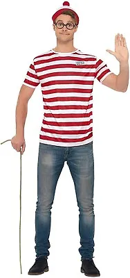 Where's Wally Kit Mens Ladies Instant Wally Fancy Dress Costume Size Large • £17.99