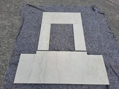 Beautiful Marble  Hearth  And Matching Sectioned Back Panels • £175
