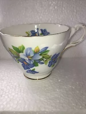 £2 • Buy Regency Clematis Vintage Bone China White Blue Floral Cup
