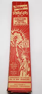 Vintage Miss Liberty No. 10 Sparkler Box Empty - Mfg New Jersey Firework Co. • $19.95