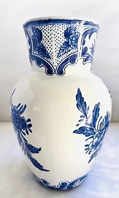 Tiffany Delft Vase Blue & White Porcelain Floral Portugal 9 Inches • $99.99