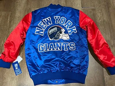 STARTER NEW YORK GIANTS Football - NFL  Varsity Satin Full-Snap JACKET SZ S NWT • $100