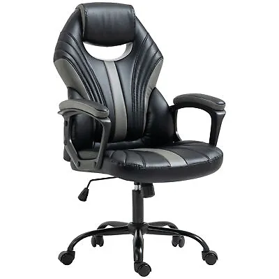 Vinsetto Racing Gaming Chair Gamer Chair With Armrests Swivel Wheels Black Grey • £69.99