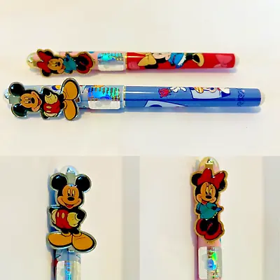 Vintage Disney Ballpoint Pen Lot Of 2 Mickey And Minnie Mouse Blue Pink • $8.96