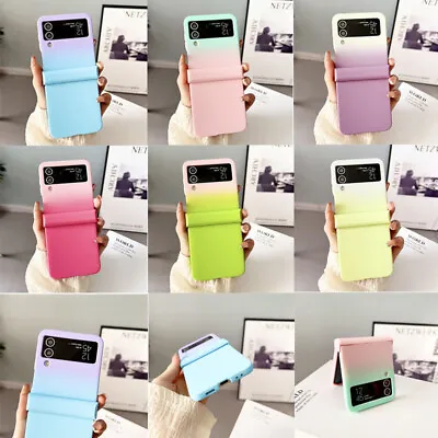 $13.99 • Buy For Samsung Galaxy Z Flip 5/4/3 5g Phone Case Gradient Macaron Silicone Foldable