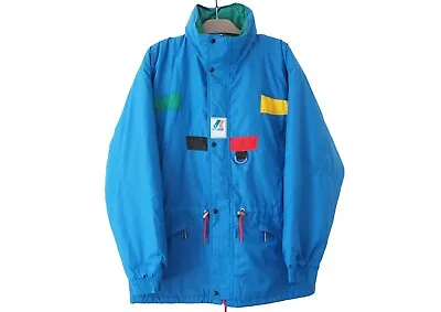 Vintage K-WAY Albertville 1992 Olympic Games Jacket Size L/XL Blue 90s • $70