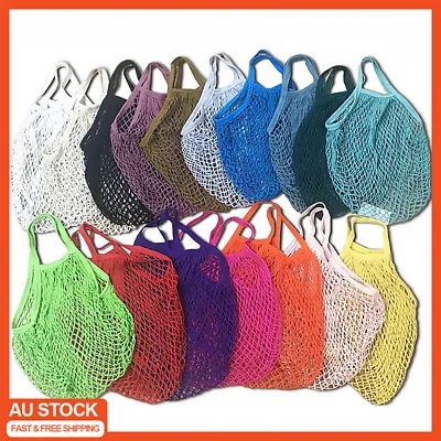 Mesh Net Turtle Bag String Shopping Bag Reusable Fruit Storage Handbag Totes AU • $5.85