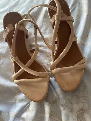 H& M Light Peach Strappy Wedges Size 3 • £6