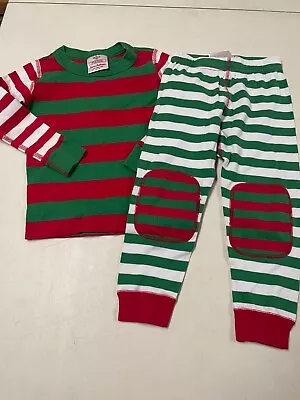 Hanna Andersson Organic Cotton Holiday Striped  Long  Johns Pajamas  90  3t  3 • $18