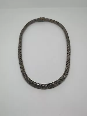 Vintage Sterling Silver 925 Heavy Snake Chain Choker Necklace 15  • $149.99