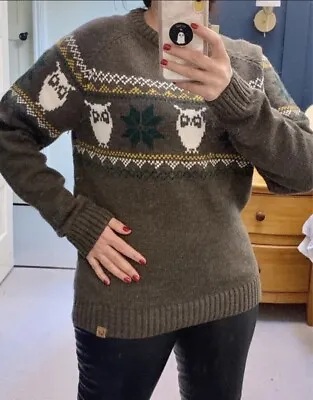 £22.80 • Buy Fairisle Jumper Size Uk 12 Owl Knit Winter Christmas