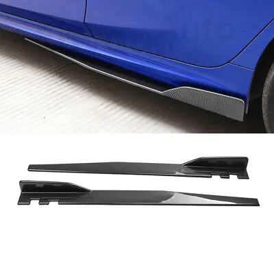 For Mazda 2 3 6 46  46  Side Skirt Extension Rocker Panel Splitter Carbon Fiber • $63