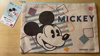 Disney Sprinkle Mickey Mouse Cloth Canvas Flat Zipered Pouch Fun Soft Colors • $7.60