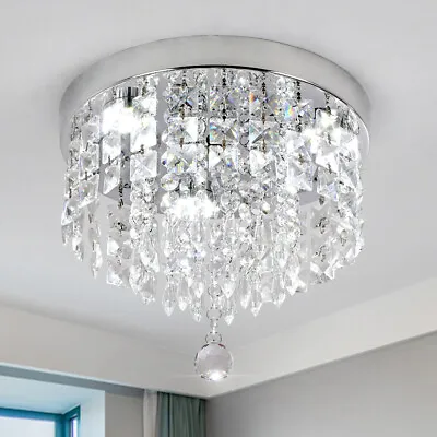 Modern LED Ceiling Light Crystal Chandelier Flush Mount Lamp Bedroom Living Room • $39.99