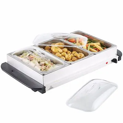 £32.95 • Buy New 3 Pan Food Warmer Buffet Server Hot Plate 3 Tray Adjustable Temperature 300W