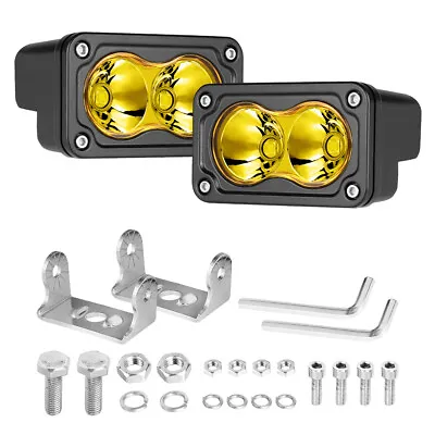 3 Inch LED Amber Cube Pods Work Light Bar Spot Fog Lamp Driving Offroad ATV UTV  • $33.98