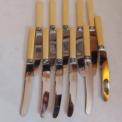 11 Antique Deco Knives Cutlery Leppington Sheffield England  Mammoth • $165
