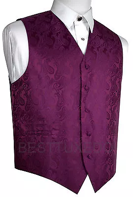 XS-6XL ITALIAN DESIGN SANGRIA PAISLEY TUXEDO VEST. Formal Wedding Prom • $22.89