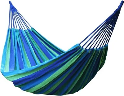 Blue And Green Portable 1.6 Meter Outdoor Hammock Garden Camping By TRIXES • £7.99