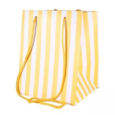 Yellow Candy Stripe Hand Tied Bag • £6.66