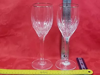 2 Mikasa ARCTIC LIGHTS PLATINUM - 9  WATER GOBLET / WINE GLASS • $42.87