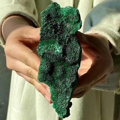 270G Natural Glossy Malachite Coarse Cat's Eye Cluster Rough Mineral Sample • $0.99