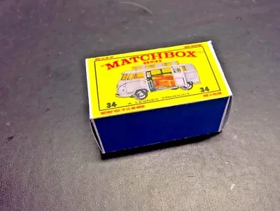 Matchbox Lesney  Volkswagen Camper  No34 High Roof EMPTY REPRO Box Only  NO CAR • $7.50