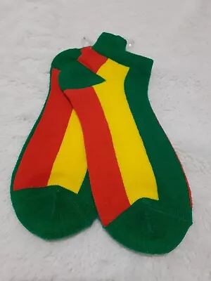 £4.99 • Buy Men's Rastafarian Trainer Socks With Red Green And Yellow Stripe UK6-11/39-46EUR