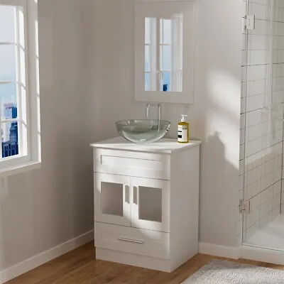 24 Inch Bathroom Vanity Base Only Storage Cabinet With Doors And Drawer White • $199.60