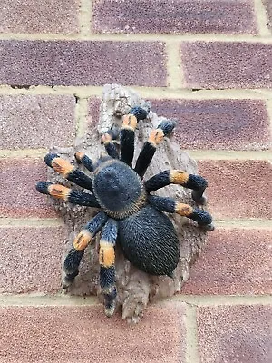 Vivid Arts Garden Ornaments Tarantula On A Log Hanging Decor Large Spider Statue • £36.95