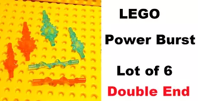 LEGO Energy Power BURSTS Sword Lot Of 6 Orange Trans Blue Double End Weapon • $7.13