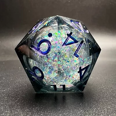 Clear Liquid Core Glitter Giant D20 Dice For D&D Pathfinder • $27.99