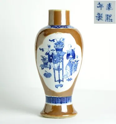 Antique Chinese Batavian Big Vase Kangxi Mark 19th C. Qing • $169