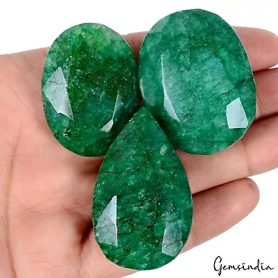 620 Cts/3 Pcs Natural Brazilian Green Emerald Mixed Cut Loose Gems Wholesale Lot • $18.74