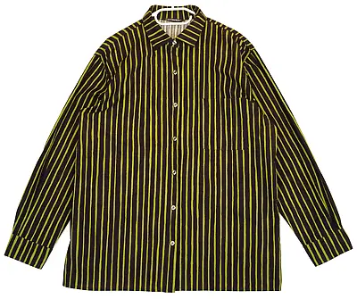 Marimekko Jokapoika Black & Green Striped Long Sleeve Cotton Shirt Size 2XL • $72